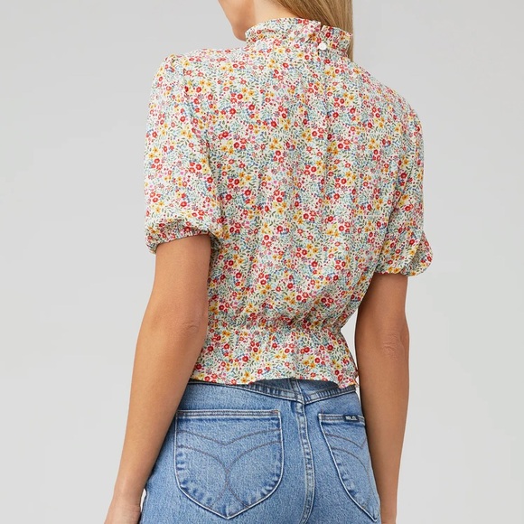 Tea Party Floral Crepe Top - Picture 2 of 2